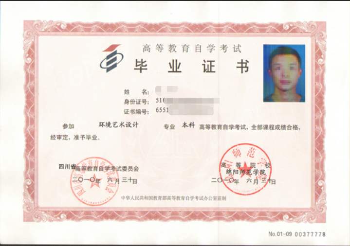 四川省自学考试毕业证书样板(图2)