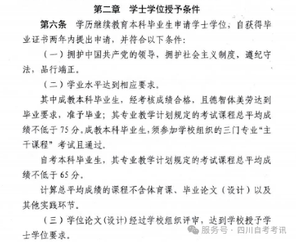 绵阳师范学院2025年自考学位证申请条件(图1)