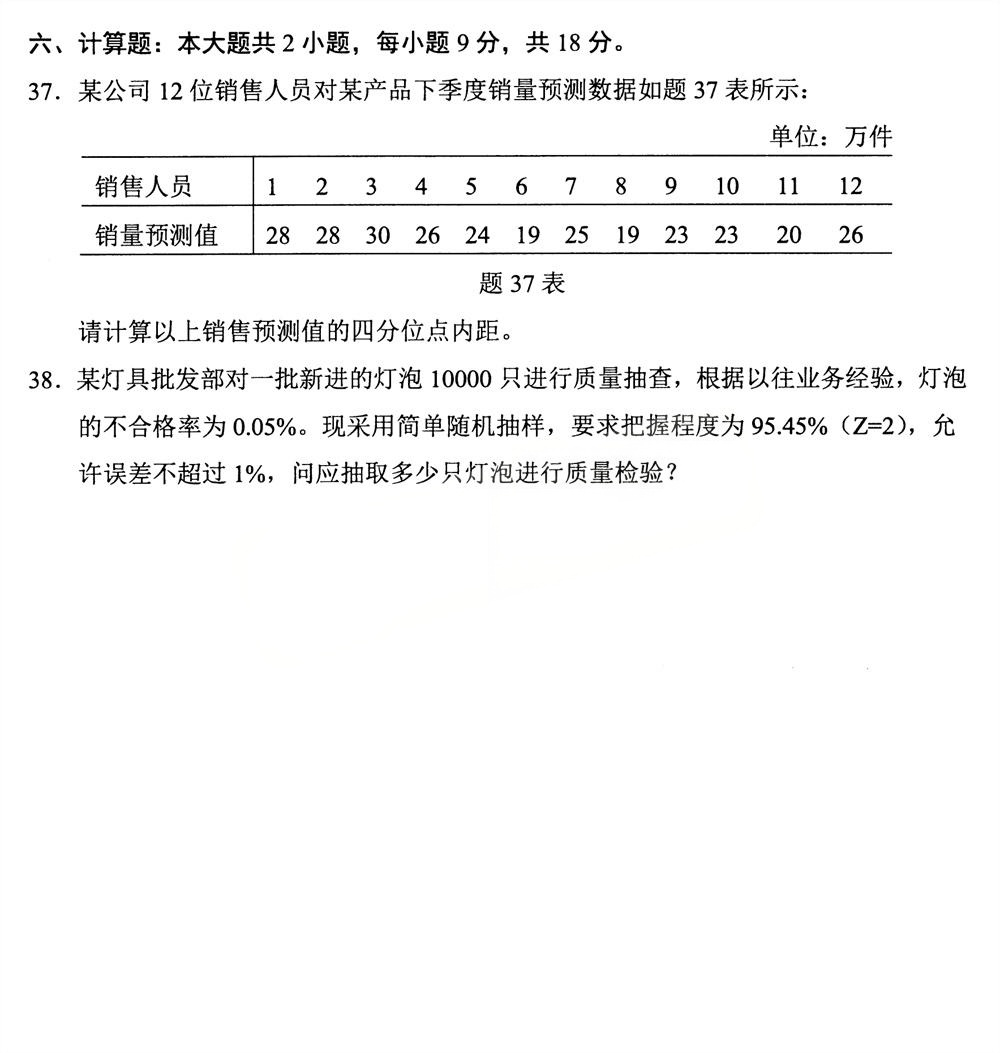 2025年4月四川自考00178《市场调查与预测》试题(图5) 2025年4月四川自考00178《市场调查与预测》试题(图5)