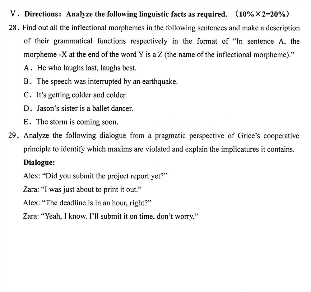 2025年10月四川自考13165《现代语言学（英语）》试题(图4)
