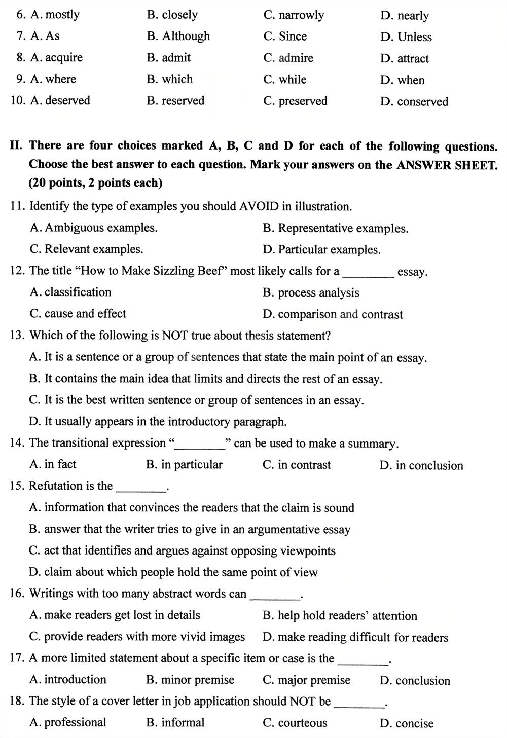 2025年10月四川自考13162《英语写作》试题(图2)