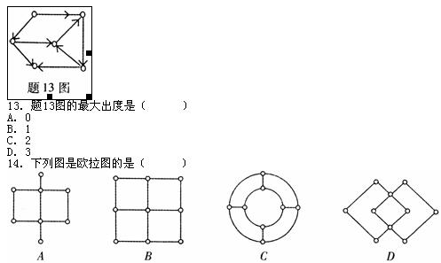 全国2010年7月高等教育自学考试离散数学试题(图2) 全国2010年7月高等教育自学考试离散数学试题(图2)